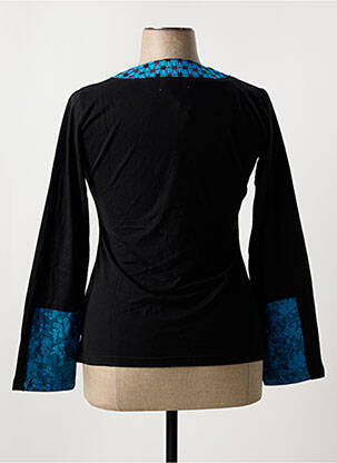 T-shirt manches longues manches longues bleu COTON DU MONDE femme