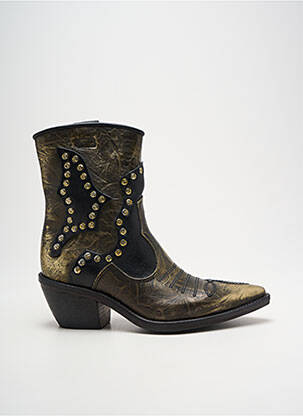 Bottines/boots tissage satiné talon de 4 à 6cm or A.S.98 femme