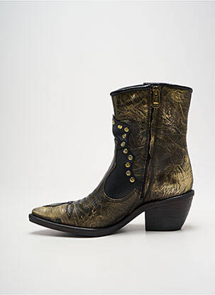 Bottines/boots tissage satiné talon de 4 à 6cm or A.S.98 femme