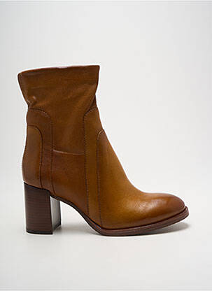 Bottines/boots matière lisse talon de 4 à 6cm jaune MJUS femme