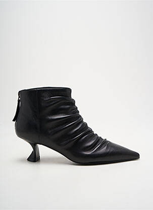 Bottines/boots tissage satiné talon de 4 à 6cm noir JEANNOT femme