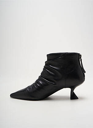 Bottines/boots tissage satiné talon de 4 à 6cm noir JEANNOT femme