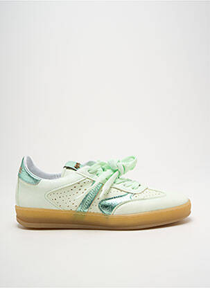 Baskets matière lisse talon plat jusqu'à 3cm vert MJUS femme