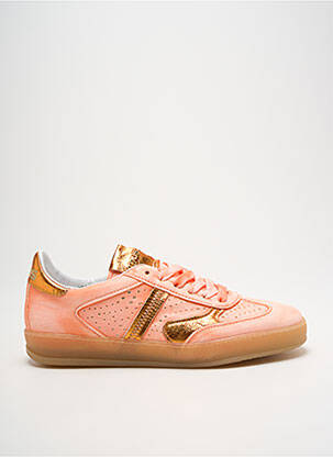Baskets matière lisse talon plat jusqu'à 3cm orange MJUS femme