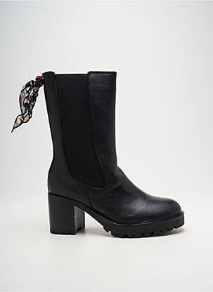Bottes matière lisse talon de 4 à 6cm noir GOODSTEP femme