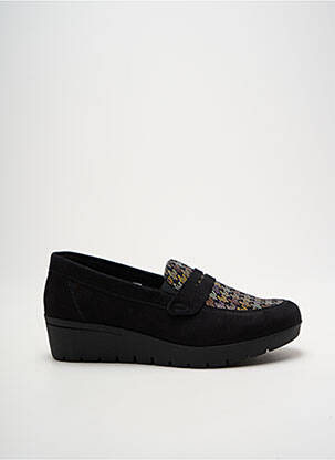 Mocassins tissage satiné talon de 4 à 6cm noir HIRICA femme