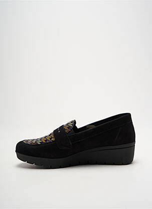 Mocassins tissage satiné talon de 4 à 6cm noir HIRICA femme