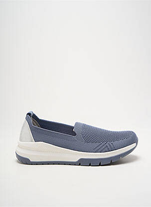 Baskets tissage satiné talon plat jusqu'à 3cm bleu JANA femme