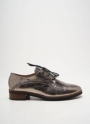 Derbies tissage satiné talon plat jusqu'à 3cm argent EMILIE KARSTON femme