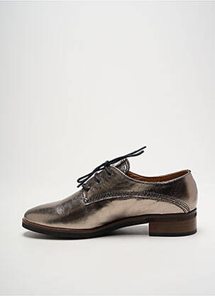 Derbies tissage satiné talon plat jusqu'à 3cm argent EMILIE KARSTON femme