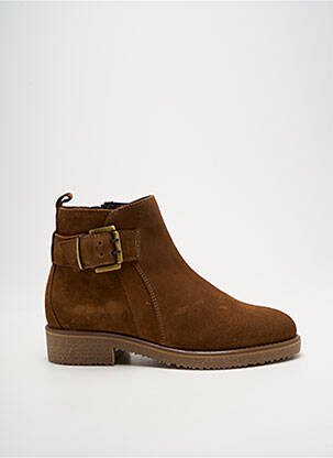 Bottines/boots nubuck talon plat jusqu'à 3cm marron GOODSTEP femme