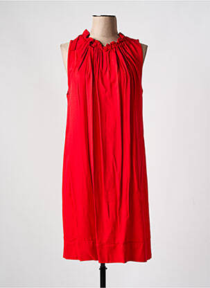 Robe mi-longue sans manche sans manche rouge COULEURS DU TEMPS femme