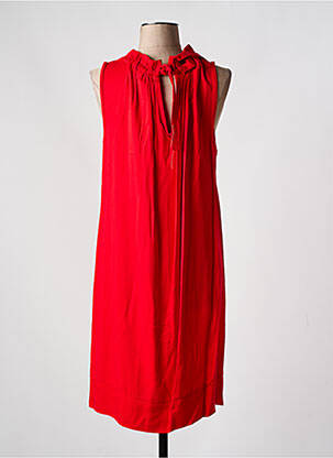Robe mi-longue sans manche sans manche rouge COULEURS DU TEMPS femme