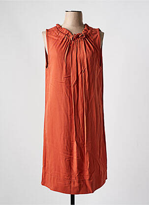 Robe mi-longue sans manche sans manche orange COULEURS DU TEMPS femme
