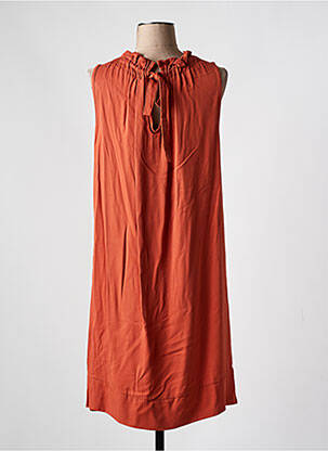 Robe mi-longue sans manche sans manche orange COULEURS DU TEMPS femme
