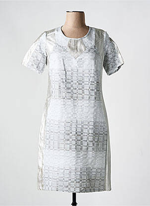 Robe mi-longue manches courtes manches courtes argent MERI & ESCA femme
