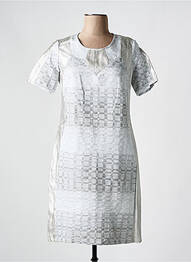 Robe mi-longue fermeture zippée au dos manches courtes argent MERI & ESCA femme