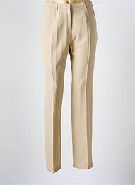 Pantalon droit tissage crêpe taille normale beige GUY DUBOUIS femme