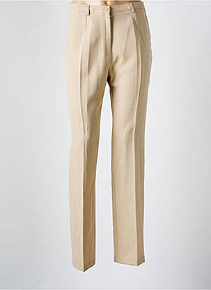 Pantalon droit tissage crêpe taille normale beige GUY DUBOUIS femme