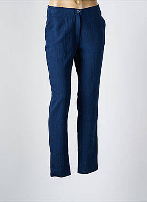 Pantalon droit taille élastique bleu GUY DUBOUIS femme