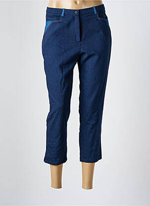 Pantacourt stretch taille normale bleu GUY DUBOUIS femme