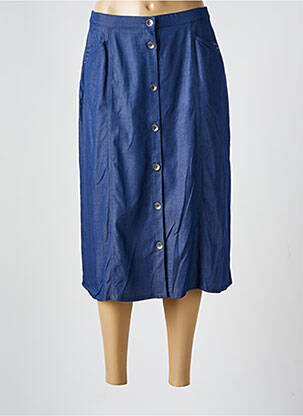 Jupe mi-longue coupe droite bleu IMPULSION femme