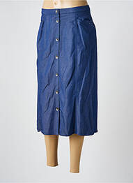 Jupe mi-longue coupe évasée bleu GUY DUBOUIS femme