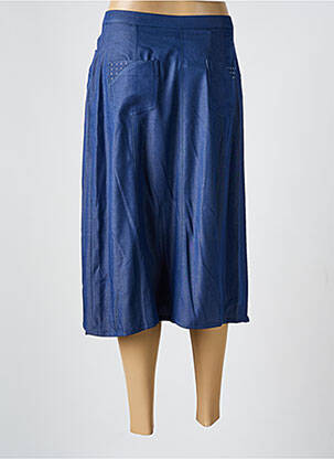 Jupe mi-longue coupe évasée bleu GUY DUBOUIS femme