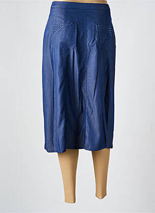 Jupe mi-longue coupe droite bleu GUY DUBOUIS femme