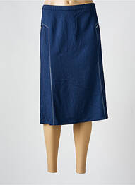 Jupe mi-longue coupe droite bleu GUY DUBOUIS femme