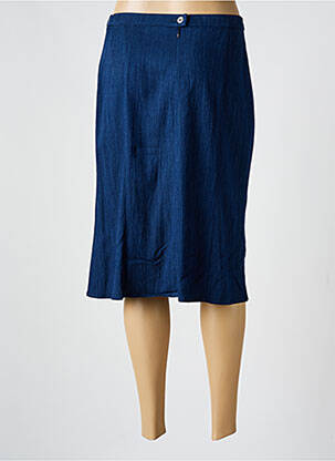 Jupe mi-longue coupe droite bleu IMPULSION femme