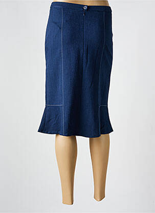 Jupe mi-longue coupe évasée bleu FRANCE RIVOIRE femme