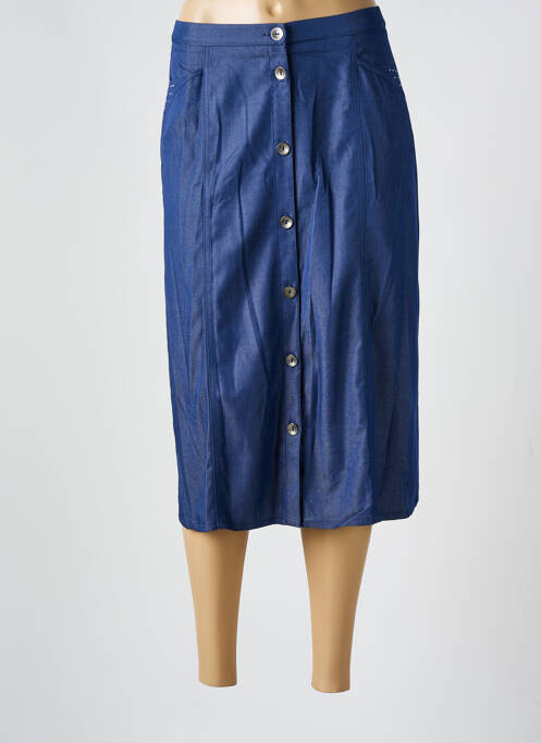 Jupe mi-longue bleu GUY DUBOUIS pour femme