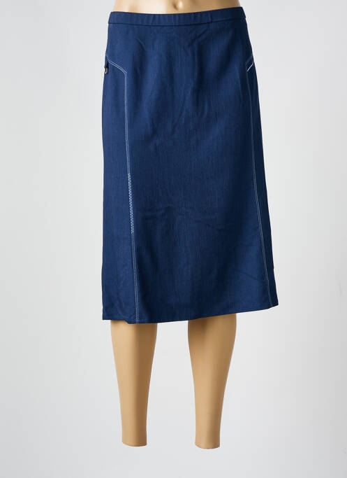 Jupe mi-longue bleu GUY DUBOUIS femme