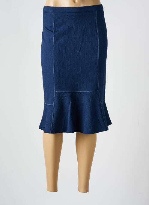 Jupe mi-longue bleu GUY DUBOUIS pour femme