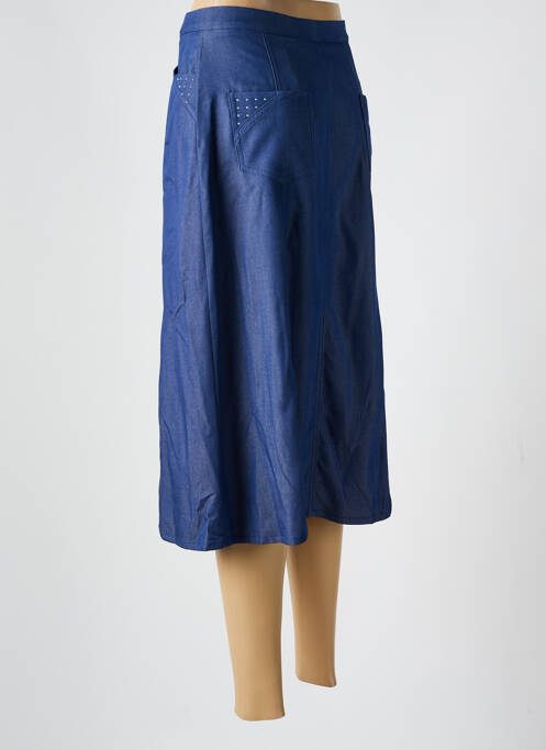 Jupe mi-longue bleu IMPULSION pour femme