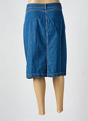 Jupe mi-longue coupe droite bleu GUY DUBOUIS femme