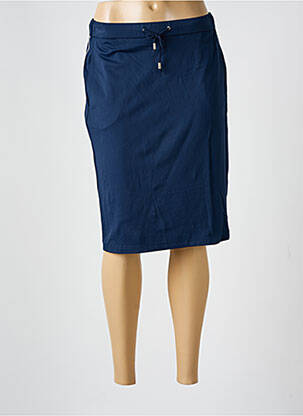 Jupe mi-longue coupe droite bleu MERI & ESCA femme