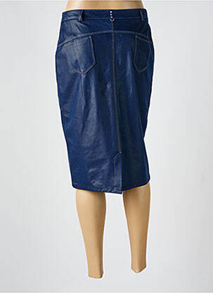 Jupe mi-longue coupe droite bleu MERI & ESCA femme