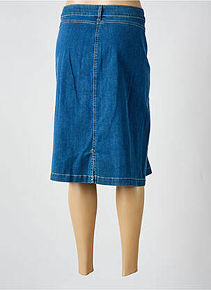 Jupe mi-longue coupe droite bleu GUY DUBOUIS femme