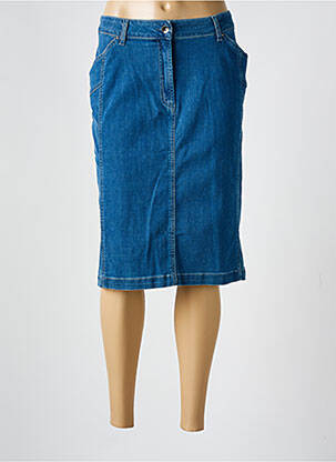 Jupe mi-longue coupe droite bleu IMPULSION femme