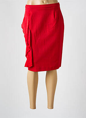 Jupe mi-longue coupe droite rouge MERI & ESCA femme
