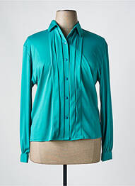 Chemisier coupe cintrée manches longues bleu JEAN MOREUX femme