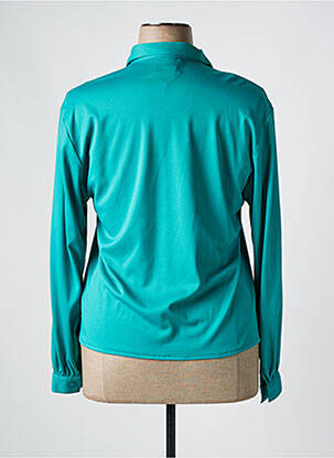 Chemisier coupe cintrée manches longues bleu JEAN MOREUX femme