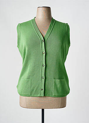 Gilet sans manche maille fine vert TELMAIL femme