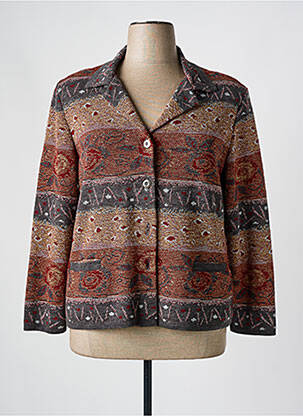 Gilet manches longues coupe cintrée marron FRANCE RIVOIRE femme
