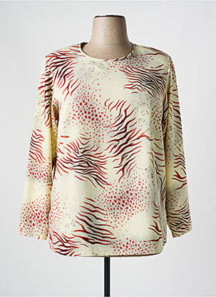 Blouse tissage popeline manches longues beige CLAUDE DE SAIVRE femme