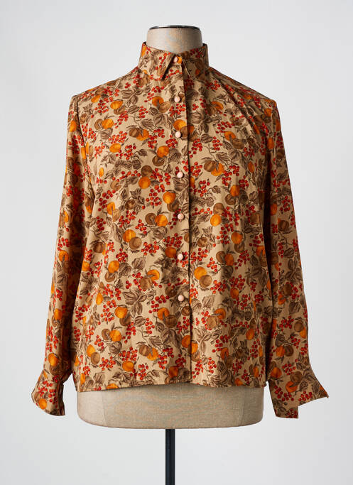 Chemisier imprimé fleurs manches longues orange PIER BÉ femme