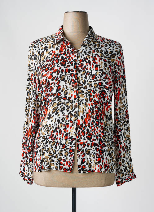 Chemisier coupe cintrée manches longues rouge GEVANA femme