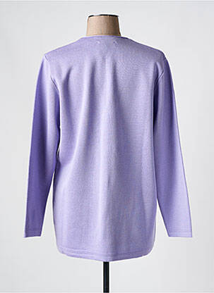 Gilet manches longues fermeture boutonnée sur le devant violet ELEANE femme